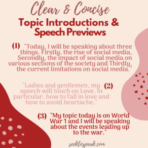 previewing speech and topic introductions